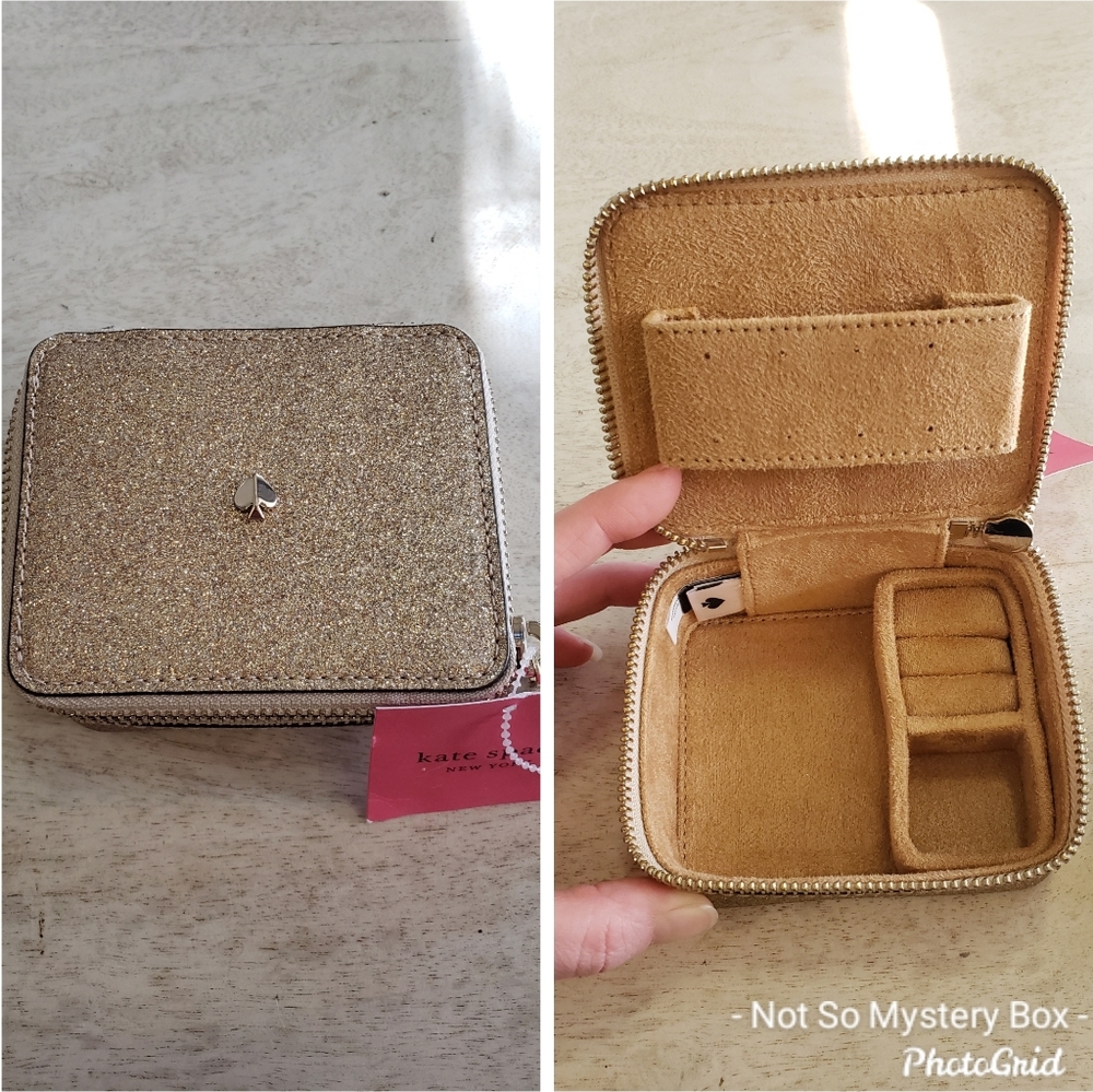 Kate Spade Burgess Court Zip Jewelry Case Gold